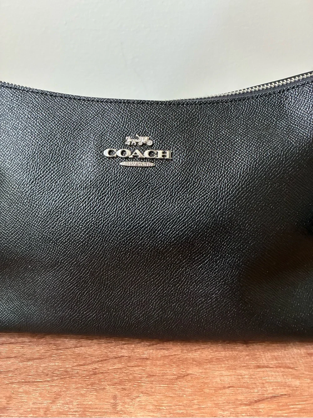 Coach Lewis Leather Crossbody Shoulder Bag, Black / Silver, 80058